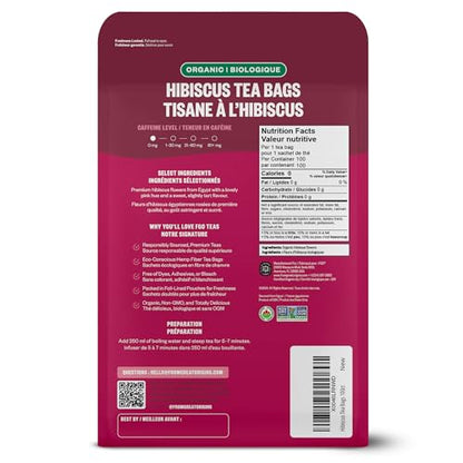 FGO Organic Hibiscus Flowers, Cut and Sifted Loose Tea, 16 Ounce Bulk Resealable Bag (Pack of 2)
