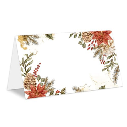 Christmas01 25 Pcs Holiday Place Cards for Table Setting - Boho Seat Labels