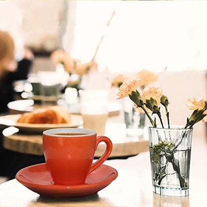 ionEgg Orange Porcelain Espresso Cup with Saucer 80ml - Coffee Shot Glass