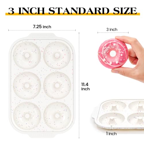 3 Inch Silicone Donut Pan with Metal Frame - Set of 2, Nonstick Bakeware