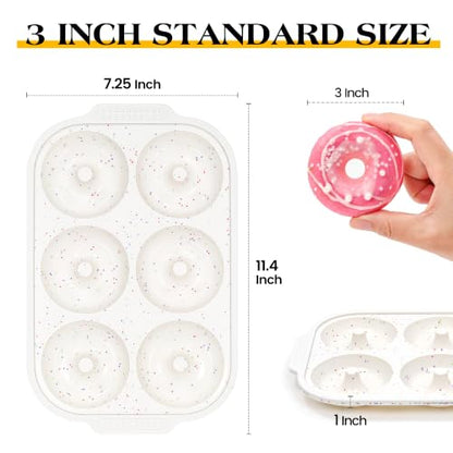 3 Inch Silicone Donut Pan with Metal Frame - Set of 2, Nonstick Bakeware