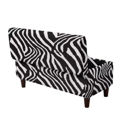 Zebra Stripe Print Rectangle Ottoman Cover - Medium Size, Stretch Slipcover for Storage Footstool, Bench, Furniture Protector
