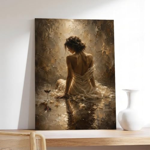 Romantic Woman Back Canvas Wall Art - Wrapped 12x18 Inches