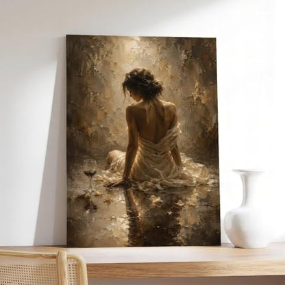 Romantic Woman Back Canvas Wall Art - Wrapped 12x18 Inches