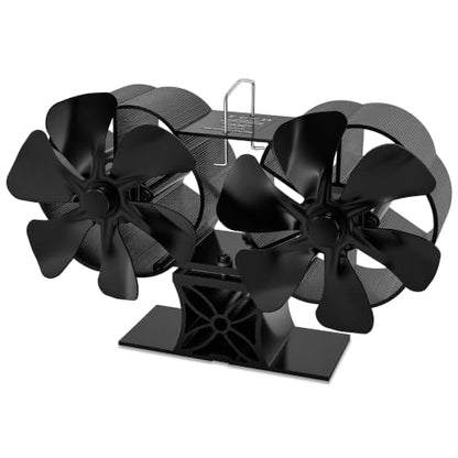 Wood Stove Fan with 12 Blades Dual Motor Heat Powered Fireplace Fan
