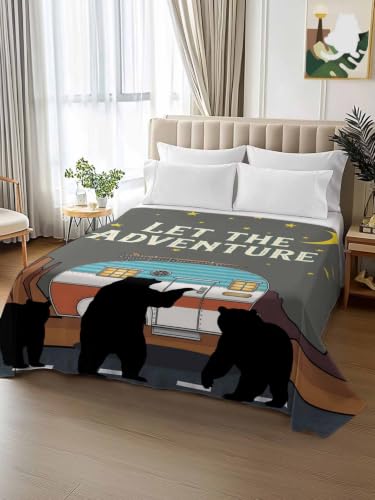 Twin Flat Sheet for Camping RV Bed Bedding Microfiber Starry Sky Moon Design - Gray, Turquoise, Terracotta, Yellow