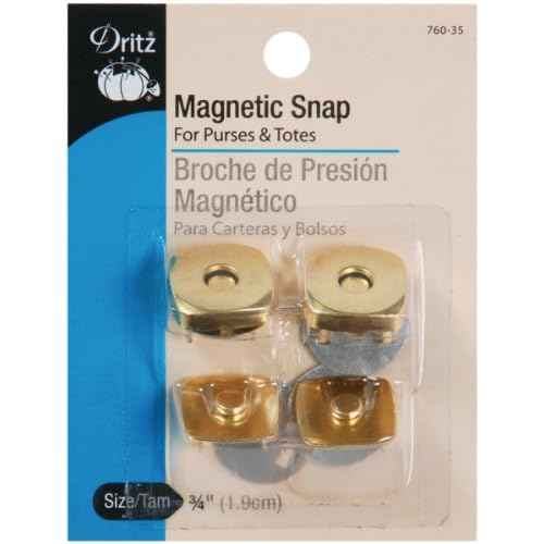Dritz 760-35 Magnetic Square Snap, 3/4-Inch, Gilt, 2 Sets