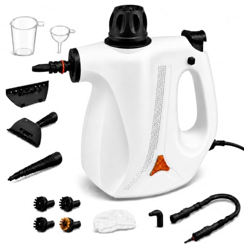 450ML Handheld Steam Cleaner with 12 Accessories - Multi-Surface Home & Car Steam Sanitizer