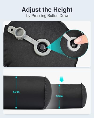 Inflatable Lumbar Pillow for Travel, Back Support Cushion for Airplane & Car
