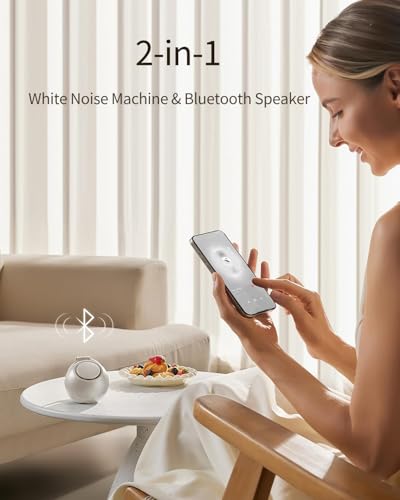 CHICWAY Portable Sound Machine with AI Cry Detection and White Noise - Putty Gray