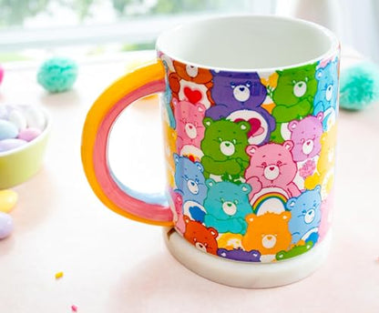 Care Bears Ceramic Mug with Rainbow Handle - 20 Ounces Fun Kitchen Drinkware