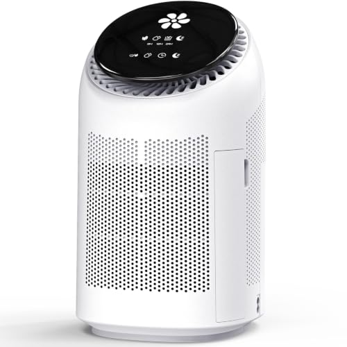 White Small Dehumidifier with HEPA Filter & Auto-Off for Bedroom & Home