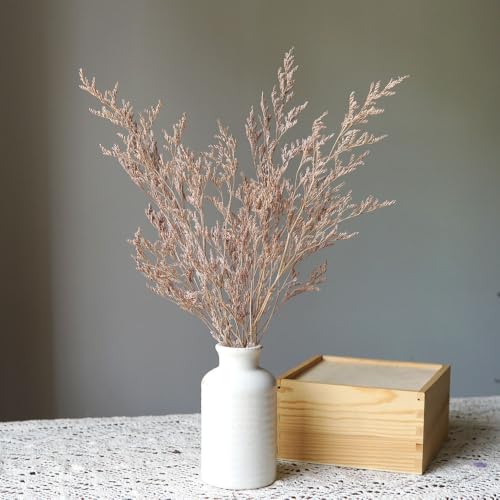 Preserved Sea Lavender Flower Bouquet - Light Brown, Artificial Dried Flower Arrangement