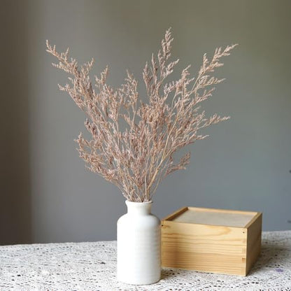 Preserved Sea Lavender Flower Bouquet - Light Brown, Artificial Dried Flower Arrangement