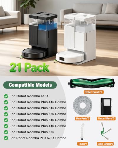 Replacement 21 Pcs Vacuum Cleaner Parts for iRobot Roomba 415X Plus 415
