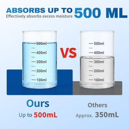 Vacplus Moisture Absorbers 500mL Large Capacity Dehumidifier Pack of 6 - Slim Design
