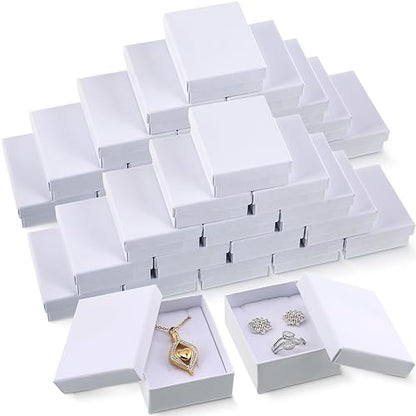 150 Pcs White Cardboard Jewelry Gift Boxes with Lids - Small Christmas Box - Equsion