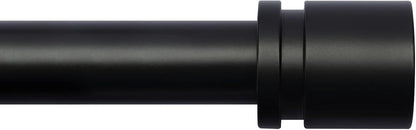 Byondeth Curtain Rods - Adjustable 16 to 120 Inches | 1 Inch Diameter with Black Aluminium Finials