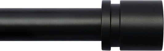 Byondeth Curtain Rods - Adjustable 16 to 120 Inches | 1 Inch Diameter with Black Aluminium Finials