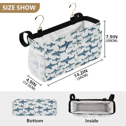 Bunk Bed Bedside Organizer Caddy with 6 Pockets Hooks Storage Bag