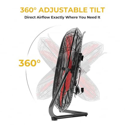 18-Inch Industrial Floor Fan with 5300 CFM, Wall Mount & Floor Use