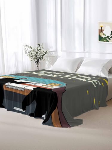 Twin Flat Sheet for Camping RV Bed Bedding Microfiber Starry Sky Moon Design - Gray, Turquoise, Terracotta, Yellow