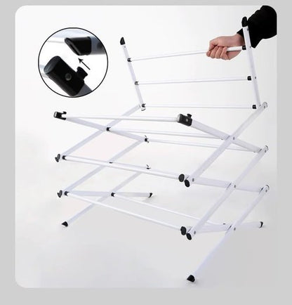 Maomo Metal Drying Rack - Tool-Free Installation, Space-Saving Telescoping Design, 16.93-29.92 Inches Wide, White