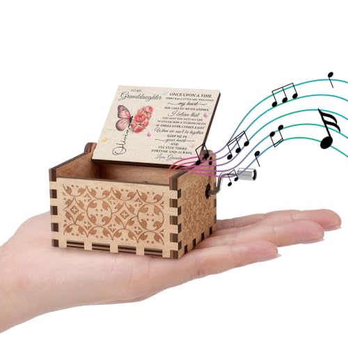 Personalized Granddaughter Music Box with Birth Flower & Heartfelt Message