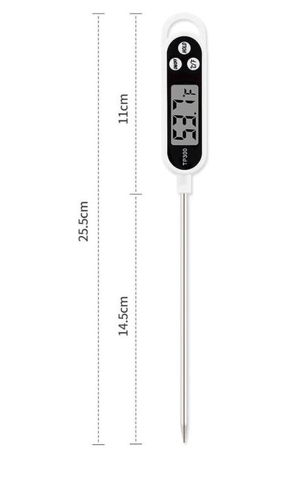 Digital Display Food Thermometer - 304 Stainless Steel Probe, Waterproof, Fast & Accurate Measurements