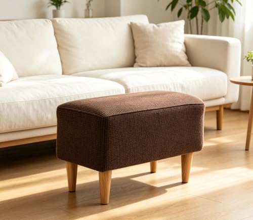 Lime Stretch Rectangle Ottoman Cover - Elastic Slipcover for Footstools