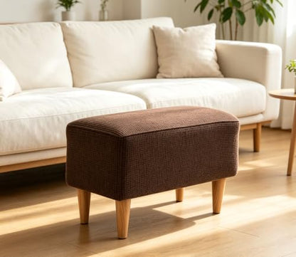 Lime Stretch Rectangle Ottoman Cover - Elastic Slipcover for Footstools