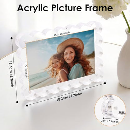 3 Pack 4x6 Acrylic Magnetic Double-Sided Picture Frames - Tabletop Display