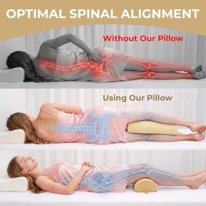 Knee Pillow for Back Sleepers Memory Foam Leg Support for Back Pain Yellow