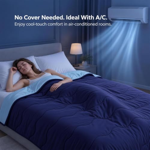 Cooling Queen Size Comforter 90x90 Reversible Lightweight Breathable Blanket