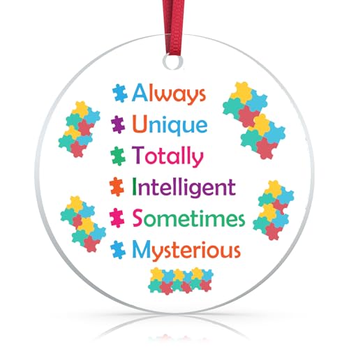 Autism Awareness Hanging Ornament Gift for Kids, Women, Men - Christmas, Holiday Decor