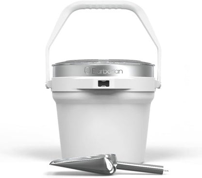 Barbarian Beverage Bucket, Double-Wall Vacuum Insulated Ice Bucket with Lid, Extra Large 7 Litre Capacity with Ice Scoop and Built-In Bottle Opener, White
