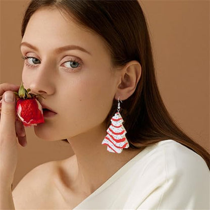 Christmas Earrings for Women - Colorful Santa Claus Tree Gingerbread Ho Ho Ho Dangle - Christmas Tree Variation