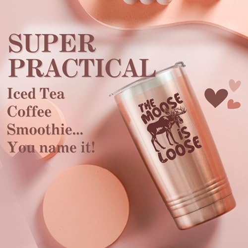 Onebttl The Moose Is Loose 20 oz Insulated Tumbler Gift for Moose Lovers - Includes Stainless Straw & Gift Box