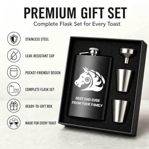 Personalized 8 Oz Hip Flask with Photo and Text - Custom Gift for Him - Variation of Text