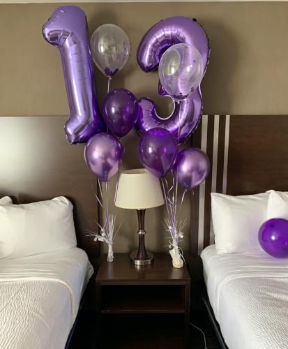 Purple Number Balloons for 11th Birthday Party Decoration – 40 Inches, Variation: Purple / Number 11