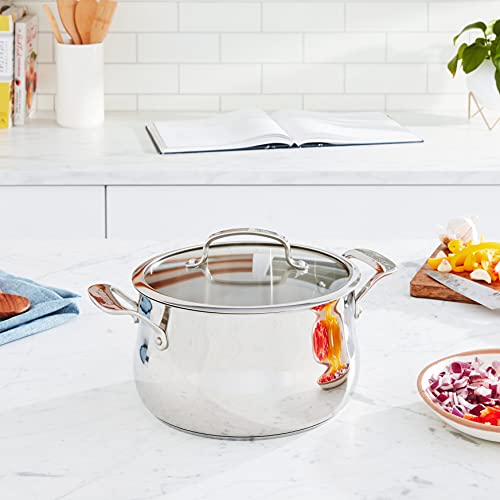 Cuisinart Contour Stainless 5-Quart Dutch Oven with Glass Cover, Silver