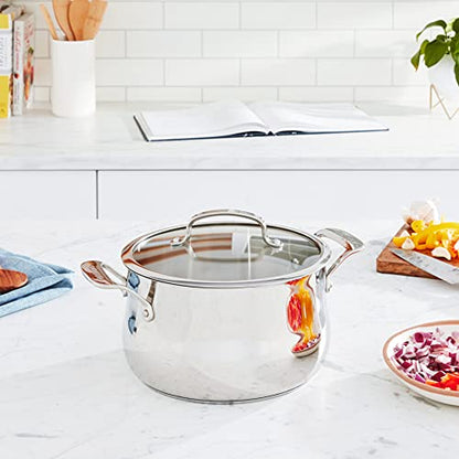 Cuisinart Contour Stainless 5-Quart Dutch Oven with Glass Cover, Silver