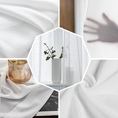 Christmas Snowman Sheer Curtains 52x63 Inches - 2 Panels Winter Decor