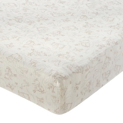 Organic Cotton Bunny Fitted Crib Sheet - Natural Bunny Variation