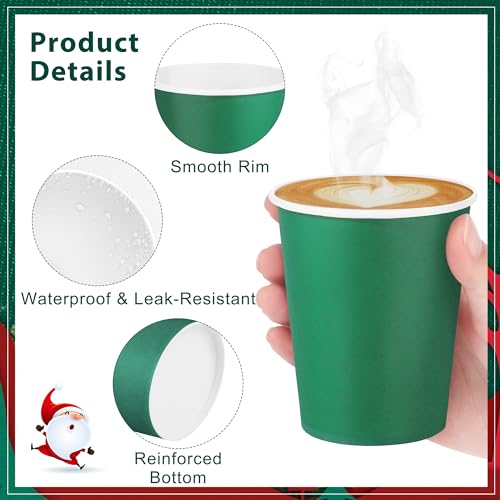 Christmas Paper Cups 9 Oz - Red & Green Disposable Party Drinkware (144 Pieces)