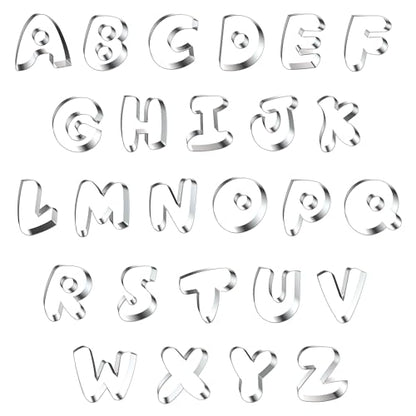Round Letter Cookie Cutters Set - 2 Inch Stainless Steel Alphabet Shapes - Large 26 Pcs - Perfect for Baking, Fondant, Biscuits, and Holiday Cookies