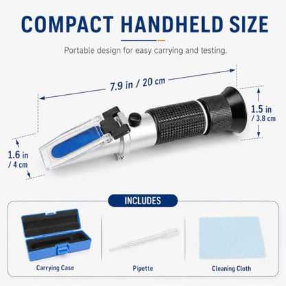 Honey Refractometer 58-90% Brix Moisture & Baume Testing with ATC