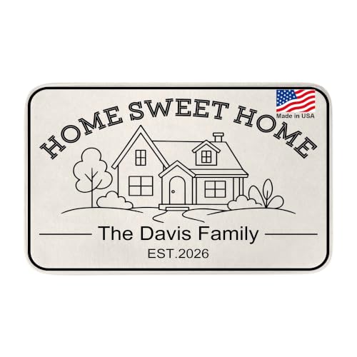 Personalized Front Door Mat - Custom Family Name Rug Set - Family Variation