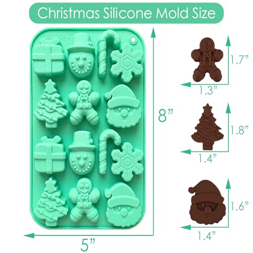 Christmas Silicone Chocolate & Candy Molds - 7 Shapes Food-Grade, Reusable