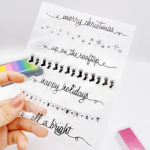 Christmas Snowflake Lace Clear Stamp Set for Holiday Card Making and Scrapbooking